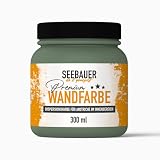 SEEBAUER diy Wandfarbe Grün für Innen (No. 760 Nordic Wood 300 ml) Edelmatte Grüntöne hohe Deckk