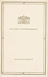 Programmheft Giacomo Puccini MADAME BUTTERFLY 5. Juni 1969