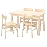 Ikea RÖNNINGE/NORRÅKER Tisch und 4 Stühle, 125x74 cm, Birke/Birk