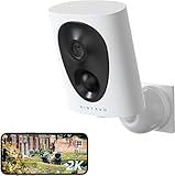 virtavo 2K Überwachungskamera Aussen Akku Kamera Überwachung Aussen WLAN Kabellos, WiFi Outdoor,außen/innen Farbnachtsicht, Funktioniert mit Alexa, PIR, 2-Wege Audio,Cloud/SD Storage 2.4G