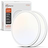 Matane 2Stück Deckenlampe LED Deckenleuchte Flach, 18W 1800LM 3000K/4000K/5000K, Rund LED Lampen Deckenlampen, Decke Lampe für Flur Keller Bad Küche Schlafzimmer, Ultra Dünn Ø22 CM