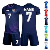 LAIFU Personalisierbare Fußballtrikots für Erwachsene Personalisierte Kindertrikots mit Namen, Nummern und Logo Atmungsaktive Fußballtrik