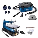 Scheppach Dekupiersäge DECO MAX + 64tlg. Werkzeugset Set, Absaug-System HD2P und Absaugadapter | 90W Leistung | Hubzahl 550-1500 U/Min | Schnitthöhe/-tiefe: 50/405