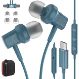 USB-C-Kopfhörer, magnetisch, für Schule, Kinder, Erwachsene, kabelgebunden, für iPhone 16 Pro Max 15 Plus, In-Ear-Kopfhörer, Geräuschunterdrückung, Laptop, Typ C, Kopfhörer für Samsung S24, S23,