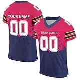 YSFWL Personalisiertes American FootballTrikot Custom Football Jersey Individuell Printed Team Name & Number Baseball Trikots für Herren Damen Jugend Unisex Schnelltrocknend Atmungsaktiv Tshirt(#A 6)