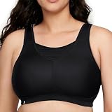 Glamorise Damen Hochleistungs Bustier Sport-BH, Schwarz,85H
