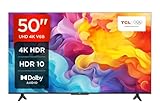 TCL 50V6B 50 Zoll, 4K Ultra HD, HDR TV, Smart TV unterstützt von Google TV (Dolby Audio, Motion Clarity, Sprachsteuerung, Kompatibel mit Google Assistant, Chromecast eingeb