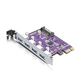 PCIe to (4) USB 3.0 Expansion Card, PCIe USB Add in Card, Internal USB3.0 Hub Converter for Desktop PC Host Card, with 15-pin SATA Power Connector, Support Windows 10/8/7/XP, Linux