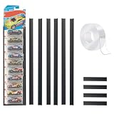 4 Sets Modellauto Vitrine zur Wandmontage mit Nanokleber Wandvitrine Sammlervitrine Wandregal Hängeregal für Spielzeugauto aus Druckguss mit Blisterverpackung (Schwarz)