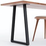 Homtone 2er-Set Schwerlast Metall Tischbeine, Industrielle Stahl Bankbeine Tischfüße für DIY Couchtisch, Sitzbank, Esstisch, Schreibtisch, Schwarz (H71xW45cm-Trapezoid)