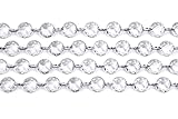 Party Deco Kristall Perlen Vorhänge Stränge - 1 Meter - Ø 18 mm - Diamanten Octagonal Bead Girlande | Türvorhang Fadengardine Perlenvorhang Kristallanhänger | Weihnachten Hochzeit Dek