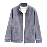 WKAYsIV Herren Cargo Herren Hoodie Jacke Herren Plus Plus Dicker Samt Lose Im Herbst Und Winter Herren Mantel Schwarz Sommer (Grey, XL)
