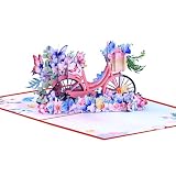 ROYJJ Elegante 3D Popup Grußkarte Festival 3D Schmetterling und Blume Fahrräder Karte Grußkarte für Hochzeitswü