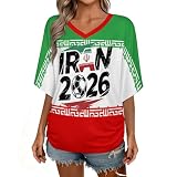 Multinationales WM 2026 Fan T-Shirt Damen, kurzärmeliges Shirt mit beliebten Nationalteam-Motiven, bequem und pflegeleicht, perfekt für Fußballfans Aller N