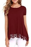Odosalii Bluse Damen Kurzarm Oberteile Sommer Top Modisch Elegante Hochzeit T-Shirt Mit Sp