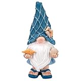 Ideen mit Herz | Deko-Figur Wichtel mit Muscheln 2 | Maritime Dekoration Bad | witziger Gartenzwerg | Sommer, Strand und Urlaub