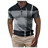 Herren Tshirt Sommer Muskelshirt Leicht Baumwolle Poloshirt V Ausschnitt Gym Shirt Atmungsaktiv Weich Sportshirt Macho-Stil Print Polohemd Slim Fit Arbeitshirt Sommer Original T S