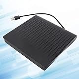 ASHATA Optisches Laufwerk, Tragbares 12,7-mm-USB-3.0-Laufwerk mit Erhöhter Körnung, Externes Optisches Laufwerk, Schwarz für Desktop-Notebooks, Plug-and-Play, für XP/2003/Vista/7/8.1/10