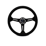 ZiYouao Sportlenkrad Universal 14 350mm Leder Auto Racing Lenkräder Driften Sport Tiefe Lenkrad mit Holzlenk