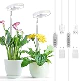 Cieex 2 Stück Pflanzenlampe Led Vollspektrum für Zimmerpflanzen, Höhenverstellbare Pflanzenlicht, 4 Helli Helligkeits Grow Light, Pflanzenleuchte mit-Auto-Timer, USB Adap