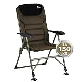 Q-Tac Angelstuhl 150 kg [Stabil, bequem & belastbar] Karpfenstuhl klappbar mit Verstellbarer Rückenlehne & extragroßen Schlammfüße - Anglerstuhl mit höchsten Sitzkomfort, Campingstuhl & Angler S