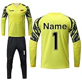 LAIFU Benutzerdefiniert Torwarttrikot Set für Herren Kinder Torwart Trikot mit Nummer Name Team Logo Torwarttrik