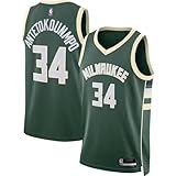 Giannis Antetokounmpo Milwaukee Bucks NBA Kinder Jugend 8-20 Green Icon Edition Swingman Jersey, Grün , 8