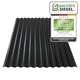 KAISER plastic® Wellplatte | Xtra Strong (PC) | C-Struktur und schwarz | 1,2mm Stärke | Sinus 76/18 | 90 x 117 cm | 1 Sück | Made In Germany