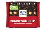 Ritter Sport Dunkle Voll-Nuss, Zartbitterschokolade mit ganzen Haselnüssen, Schokoladen-Klassiker zum Genießen, B09YS7HQJH, 100g T