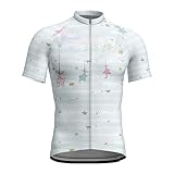 Adsport-Trikots Für Herren - Kurzarm-Sommer-Bike-Oberteile, Atmungsaktives, Schnell Trocknendes Mountainbike-Mtb-Trikot, T-Shirt Mit Sternen-Print Und Durchgehendem Reißverschluss Zum Radfahren, W