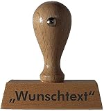 Holzstempel mit individueller Textplatte, Wunschtext, einzeilig, 6 cm, gleich online g