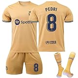 Fussball Trikot Barca Kinder Neu Fußball Trikot, 2022/2023 Heim- und Auswärtstrikots für Erwachsene und Kinder Jersey-Set,Sporttraining T-Shirts, Shorts und Sock