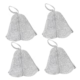 MOBUTOFU 4er Set Filz Saunahut Für Damen Und Herren Graue Sauna Kappe Für Dampfbad Wellness Und Entspannung Ideal Als Haar Schutz Und Sauna Zubehö