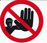 VERBOTEN - Stop Halt - Aufkleber Sticker Folie Durchmesser 100