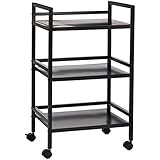 Amazon Basics Servierwagen aus Metall, 3 Ebenen, Schw