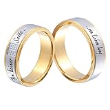 Juwelier Schönschmied Trauringe Partnerringe Eheringe - inkl. WUNSCHGRAVUR - Edelstahl Zirkonia 62-68 131HDac - mit AMAZON KONFIGURATOR direkt online gestalten !