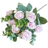 Handgefertigter Rosenstrauß aus Seide für Hochzeitsdekoration, Inneneinrichtung, Büro, Raum-Styling und saisonale Veranstaltungen (lila)
