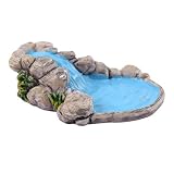 3D Kreative Natürliche Mikro-Landschaft Ornament Figuren Miniatur Figur Ornament Natürliche Holzstapel Rasen Berg Wasser Pool Deko Accessoires für DIY, Garten, Puppenhausdek