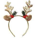 Rentier Geweih Stirnband, Weihnachts-Stirnbänder Haarreif Weihnachts Haarschmuck, Mit Weihnachten Stirnbänder Weihnachtsgeweih Für Kinder Frauen, G