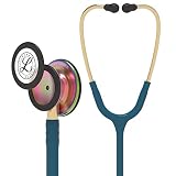 3M Littmann Classic III Stethoskop zur Überwachung, 5807, regenbogenfarbenes Bruststück, karibikblauer Schlauch, 69