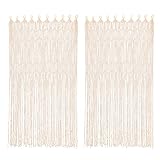 wanwanper Gewebte Türvorhänge, Wandbehang Tapisserie Fadenvorhang, 2 PCS Modern Tür Fenster Vorhang mit Holzösen Tapestry Hintergrund als Vorhang, Kopfteil, Raumteiler, Wandteppich, 85 * 200