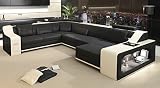 Bullhoff by Giovanni Capellini XXL WOHNLANDSCHAFT u Form Leder schwarz weiß B