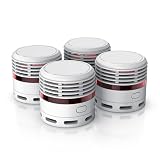 Brandson - 4X Rauchmelder Mini - bis zu 10 Jahre Batterie - Lithium Ionen Batterie 1500 mAh - Lautstärke 85 db - LED Indikator - Prüftaste - inkl. Befestigungsmaterial - EN14604 Zertifiziert - weiß