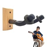Novent Gitarrenhalter | Hölzerne Gitarren-Kleiderbügel | Wand mit dieser rutschfesten hölzernen Bassgitarre Wandhalterung für E-Gitarren, Bass, Uk