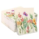 Blumen-Party-Servietten, 20 Blatt Dinnerservietten, Papier – reißfeste Wildblumen-Papierserviette für hautfreundlich, gute W