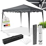 Juskys Faltpavillon Vivara 3x3 m - Pop-up Pavillon höhenverstellbar, UV50+ & wasserabweisend - Gartenzelt mit Tasche - Partyzelt für Garten - G