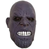 RONGYEDE-Hworks Thanos Headpiece Grey Latex Full Face Mask Party Cosplay Costume Props or Hallow