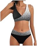 Badeanzug, zweiteilig, String, Damen, klassisch, Bikini-Set, Badeanzug, Damen, 2-teilig, Bikini-Set, Weiß-A, Larg