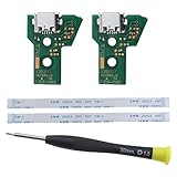 EMSea 2 Stück Schnittstellenplatine JDS-040 Und 12-poliges Flachbandkabel, Kompatibel mit PS4 Pro/Slim Funk Controller Ersatz-Ladeanschlussbaugrupp