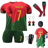 Ronronner Fußballtrikot Kinder Set, Nr.11 Kinder Fußball Trikot, Fußballtrikots, Fußball-Trainingstrikots Für Jungen, Trikot Fussball mit Socken und Schienbeinschoner Set-24